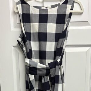 Midi gingham Ann Taylor dress Size L - Navy and White